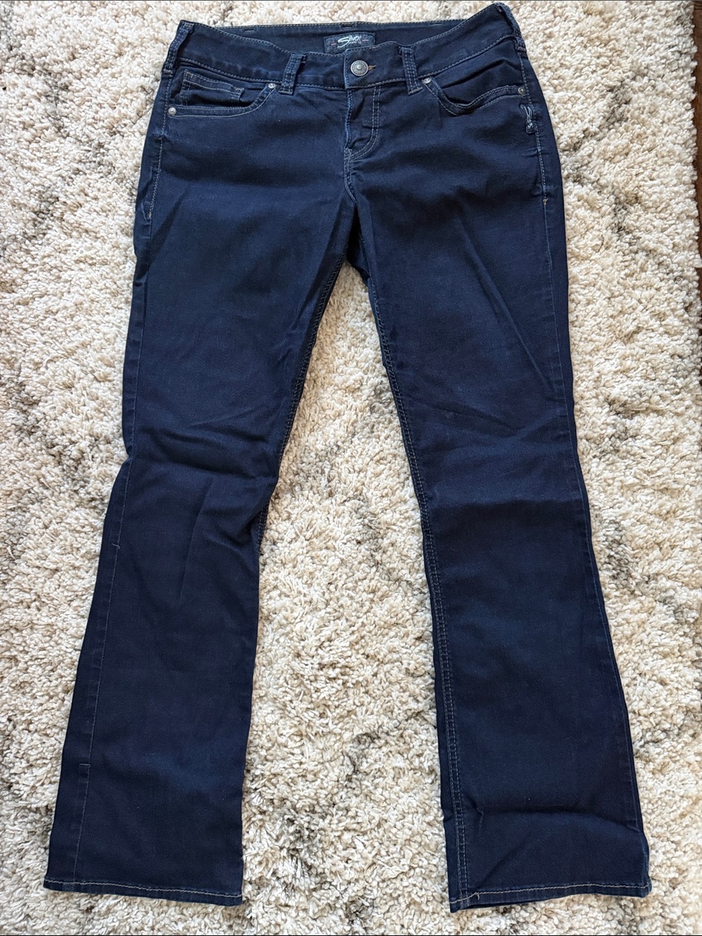 Silver Jeans Women's Dark Wash Slim Bootcut Jeans